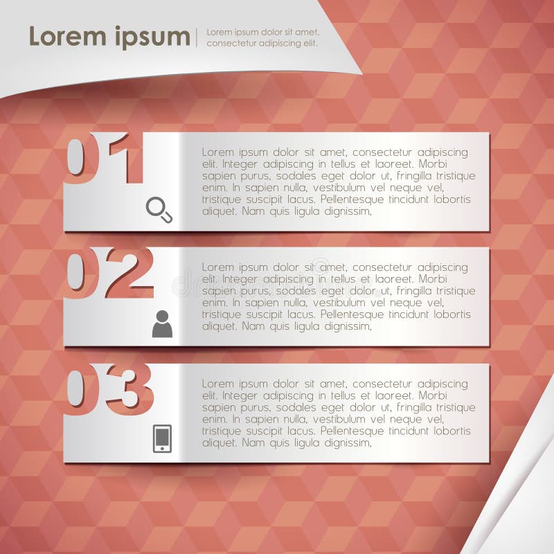 Infographics abstrait de bannière du papier 3d de vecteur illustration stock Infographics abstrait de bannière du papier 3d de vecteur illustration stock