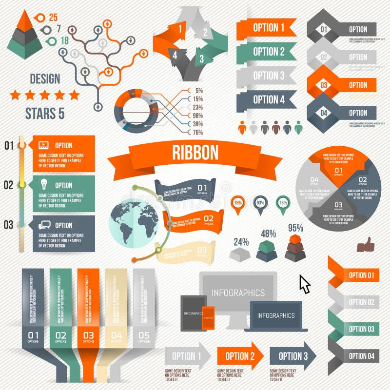 Infographics ajustou-se com opções Infographic, a fita, o logotipo, o ícone e 3d Vector elementos Conceito social de uma comunica Infographics ajustou-se com opções Infographic, a fita, o logotipo, o ícone e 3d Vector elementos Conceito social de uma comunica