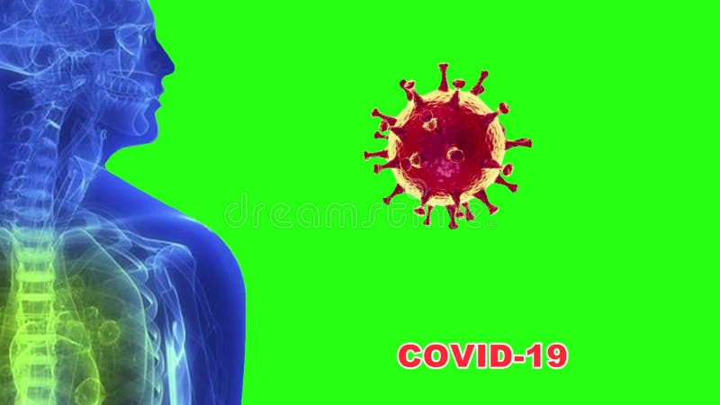 Animated cough of human covid-19 virus. The spread of the virus by air royalty free illustration