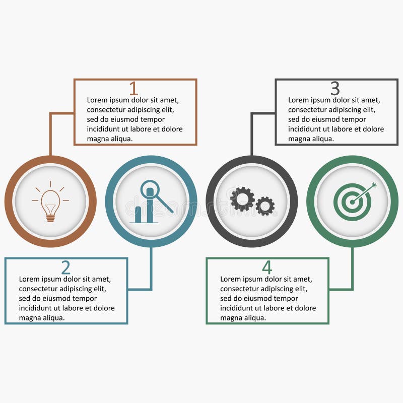 Infographics avec des cercles et des places linéaires Descripteur d'affaires illustration stock Infographics avec des cercles et des places linéaires Descripteur d'affaires illustration stock