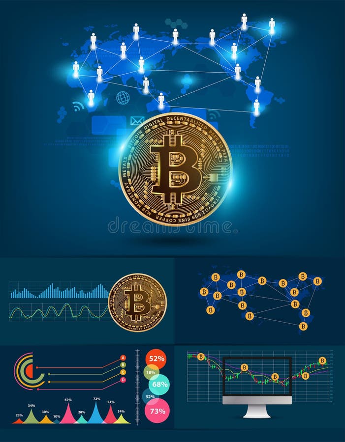 Infographics bitcoin digital digital currency futuristic technology royalty free illustration