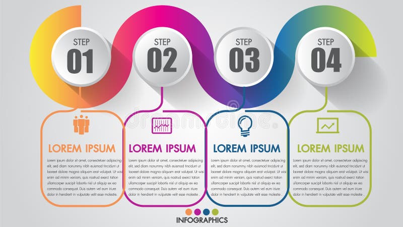 Infographics Chart 4 steps options business timeline modern creative with icon step by step can illustrate vector a strategy. vector illustration Infographics Chart 4 steps options business timeline modern creative with icon step by step can illustrate vector a strategy. vector illustration