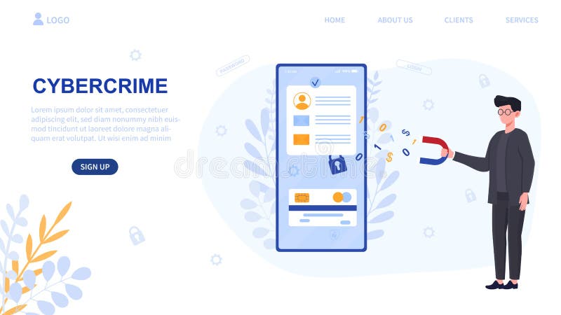Infographics of cybersecurity royalty free illustration