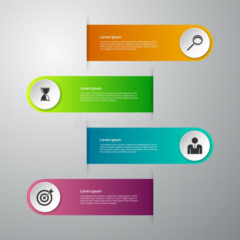 Infographics d'illustration de vecteur quatre options illustration stock Infographics d'illustration de vecteur quatre options illustration stock