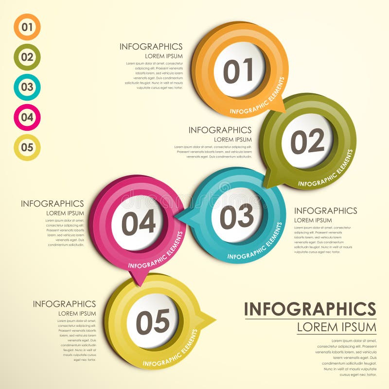 Infographics d'organigramme de label de cercle illustration stock Infographics d'organigramme de label de cercle illustration stock