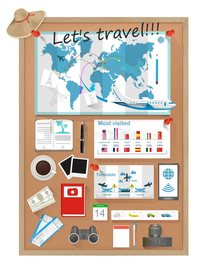 Infographics del viaje Preparación para el vector de las vacaciones del viaje stock de ilustración Infographics del viaje Preparación para el vector de las vacaciones del viaje stock de ilustración