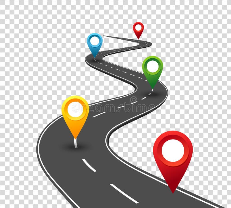 Infographics della strada Strada di bobina a successo con i puntatori del perno Modo di viaggio di affari Concetto di progresso Infographics della strada Strada di bobina a successo con i puntatori del perno Modo di viaggio di affari Concetto di progresso