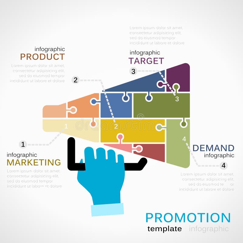 Infographics di promozioni illustrazione di stock Infographics di promozioni illustrazione di stock