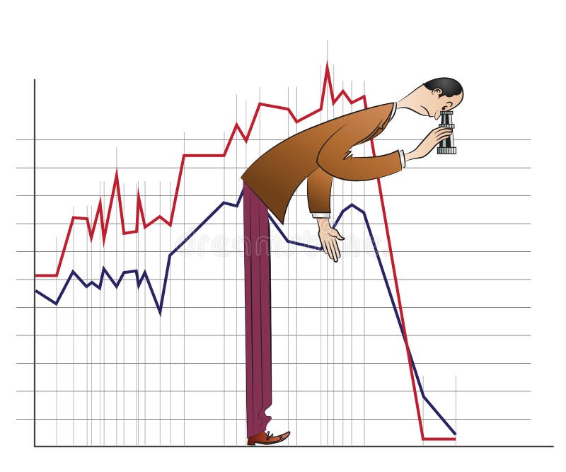 Infographics di riserva di vettore L'uomo d'affari considera il programma caduto binocolo illustrazione di stock Infographics di riserva di vettore L'uomo d'affari considera il programma caduto binocolo illustrazione di stock
