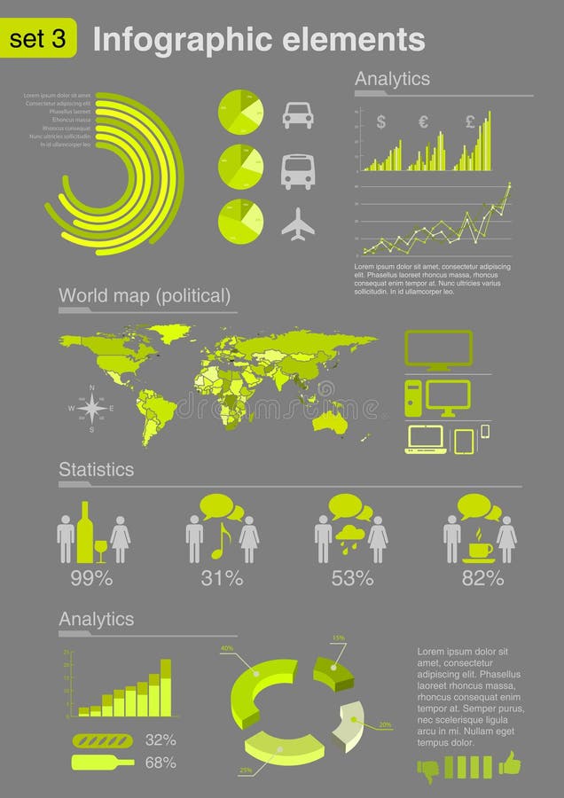 Infographics elements with icons (set 3) vector illustration Infographics elements with icons (set 3) vector illustration