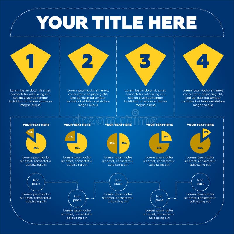 Infographics elements - pie chart, 4 steps stock illustration Infographics elements - pie chart, 4 steps stock illustration
