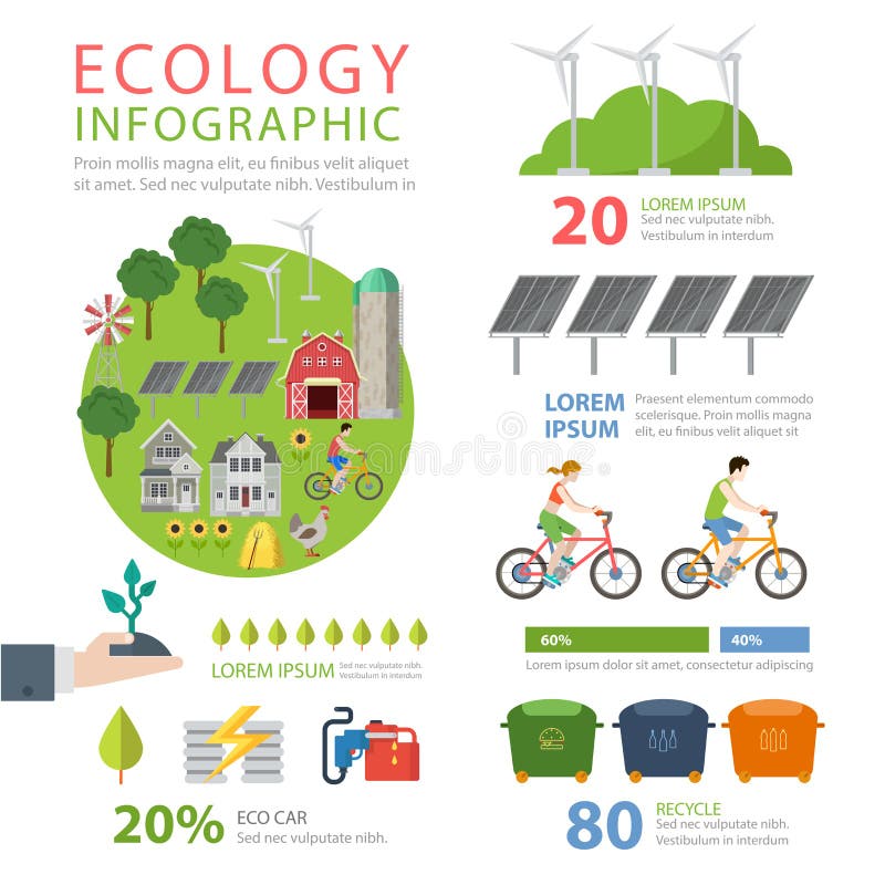 Infographics för vektor för ekologivänskapsmatchlägenhet: ecomatåtervinning stock illustrationer Infographics för vektor för ekologivänskapsmatchlägenhet: ecomatåtervinning stock illustrationer