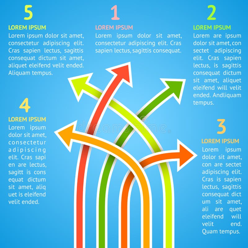 Infographics luminoso del modo diverso cinque. Vettore illustrazione di stock Infographics luminoso del modo diverso cinque. Vettore illustrazione di stock