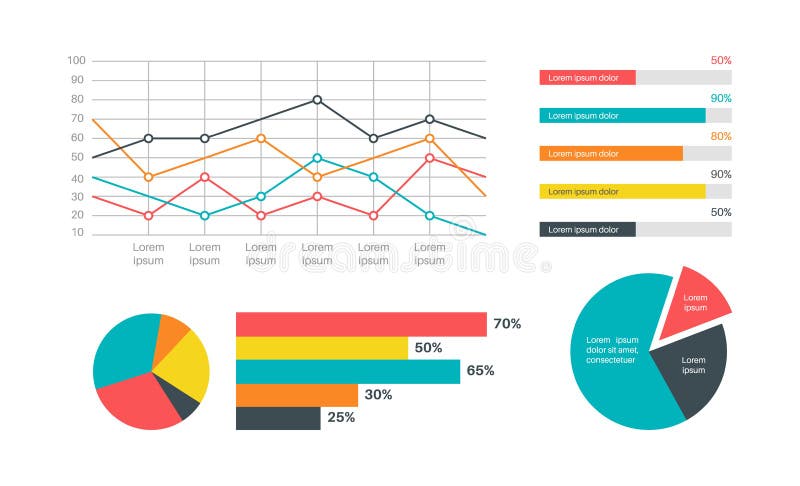 Infographics marketing statistics. analiza diagramów finansowych nowoczesnej prezentacji wykresy struktury i procesu
