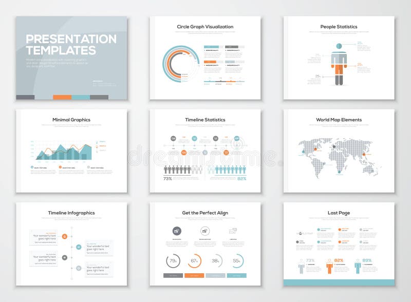 Infographics presentationsmallar och affärsbroschyrer
