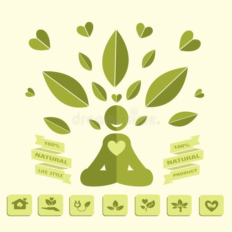 Infographics saudável do estilo de vida da ioga ilustração royalty free Infographics saudável do estilo de vida da ioga ilustração royalty free
