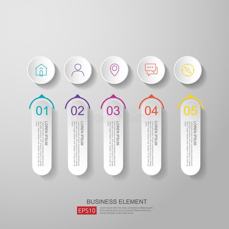 Infographics Timeline Design Template Vector With 3D Paper Label, Integrated Circles. Business ...