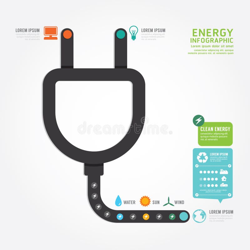 Infographics vector eco energy concept design diagram line style template