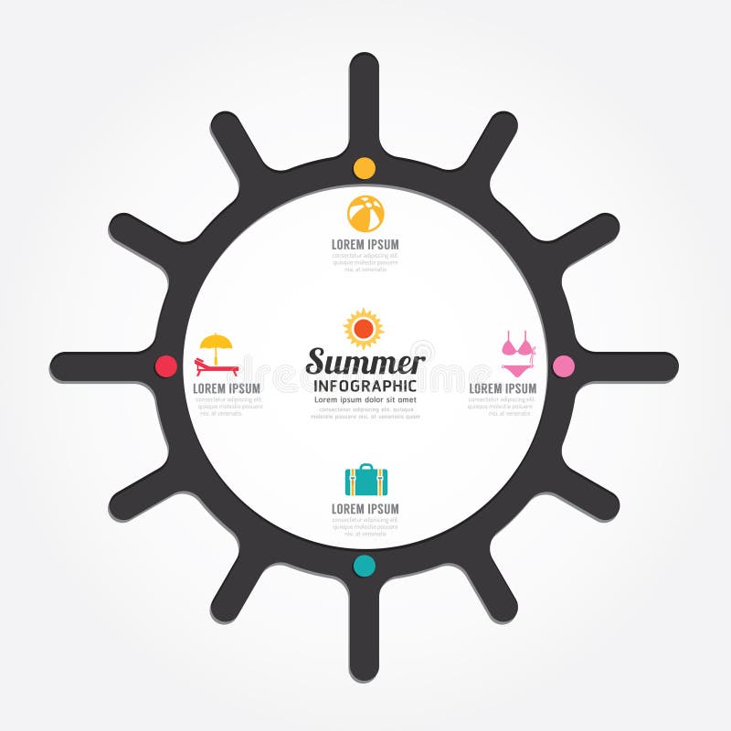 Infographics vector sun design summer concept diagram line style vector illustration Infographics vector sun design summer concept diagram line style vector illustration