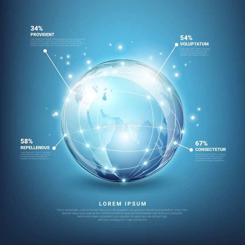Infographics Vektor der globalen Netzwerke stock abbildung Infographics Vektor der globalen Netzwerke stock abbildung