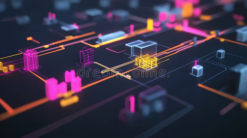 An infographicstyle map displaying microfactories in various colors with arrows pointing towards local markets visually