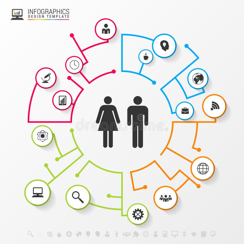 Infographic社会网络概念 企业现代模板 皇族释放例证 Infographic社会网络概念 企业现代模板 皇族释放例证