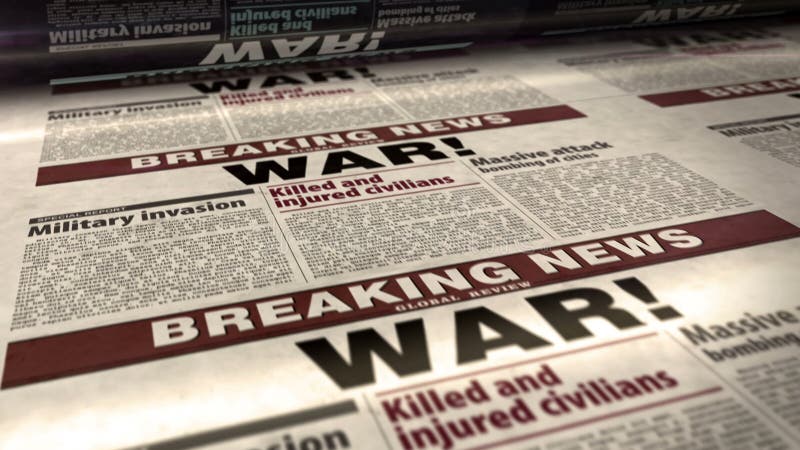 Informacje o wojnie kryzys humanitarny i wojskowa inwazja prasa prasowa prasowa