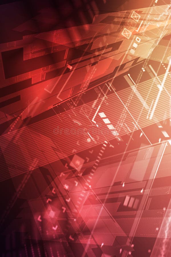 Informatietechnologie rood stock illustratie