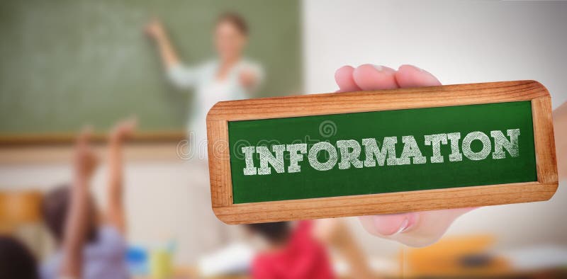 Information against pupils raising their hands during class royalty free stock photo