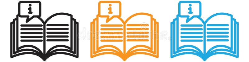 Information book vector logo set collection for web app ui royalty free illustration
