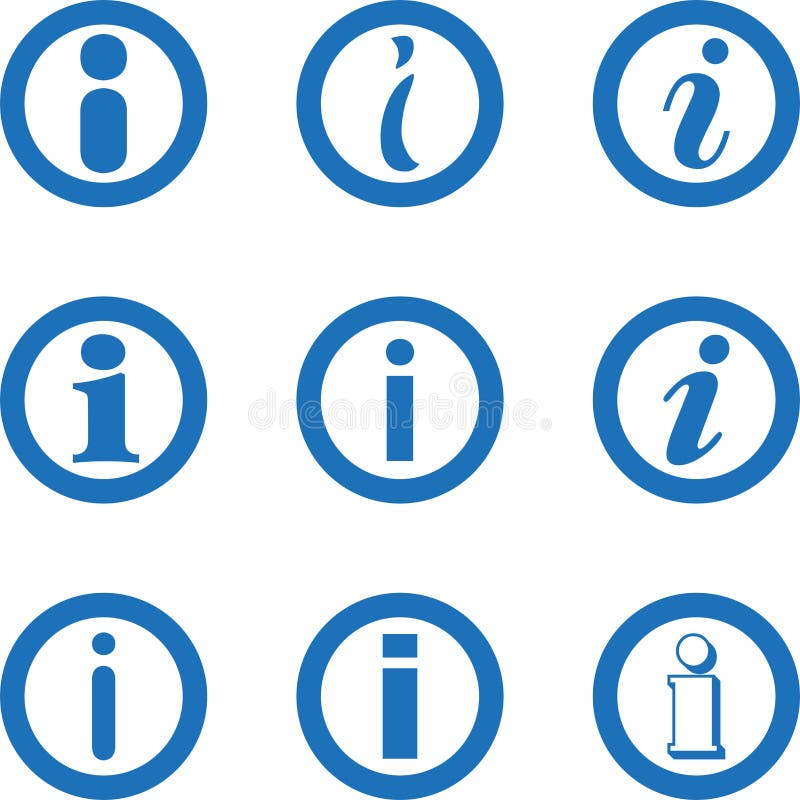 Information icon collection, info sign, letter icon, info icon collection stock illustration Information icon collection, info sign, letter icon, info icon collection stock illustration