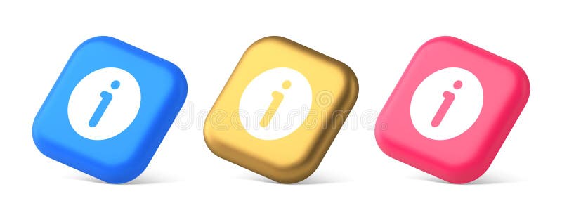 Information om informationstecknet faq-svar på fråga om hjälp med stöd för webbapp 3d realistisk isometrisk ikon royaltyfri illustrationer