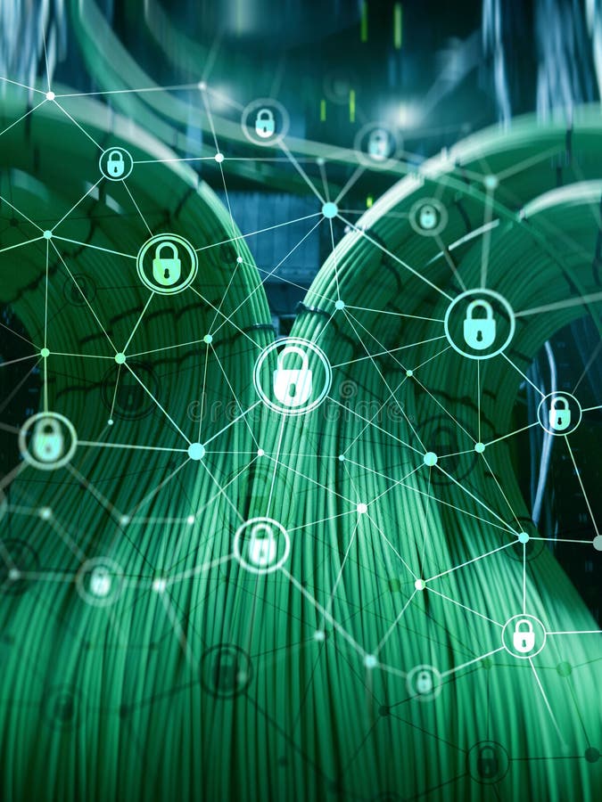 Information privacy. Cyber security, data protection. Internet and technology concept. vector illustration