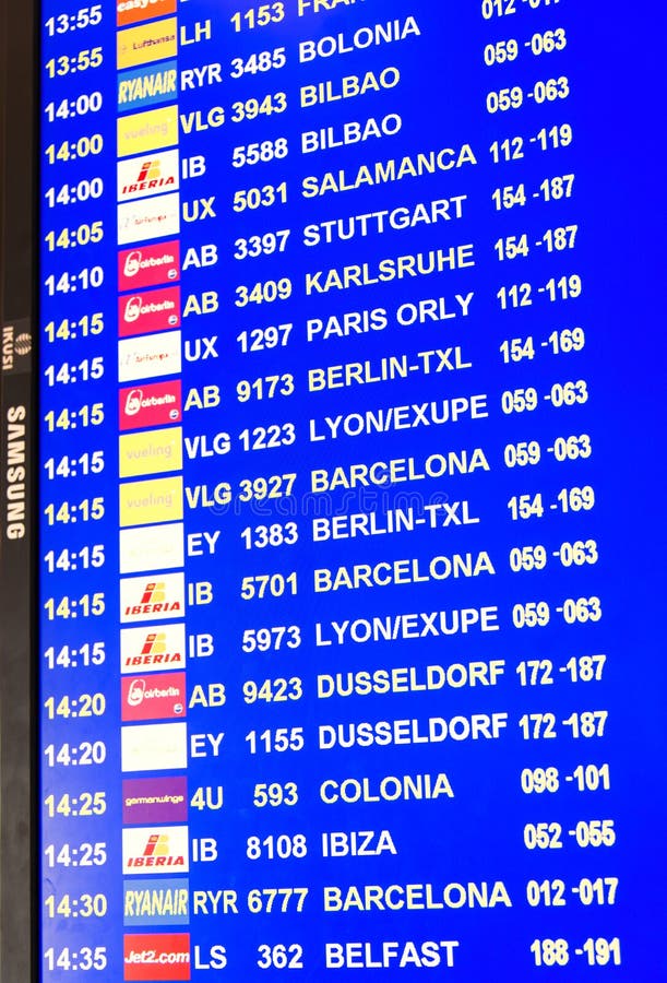 Download Informational Flight Panel At Palma De Mallorca Airport Editorial Stock Photo - Image of information, counters: 28038578