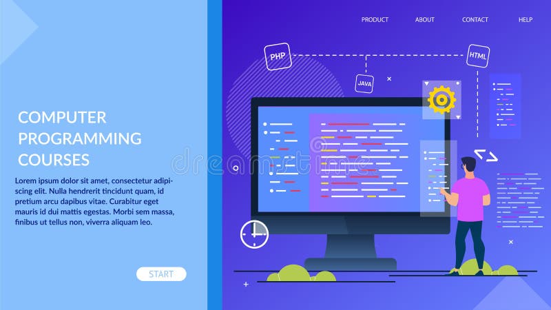Informative Poster Computer Programming Courses Stock Vector Informative Poster Computer Programming Courses Stock Vector