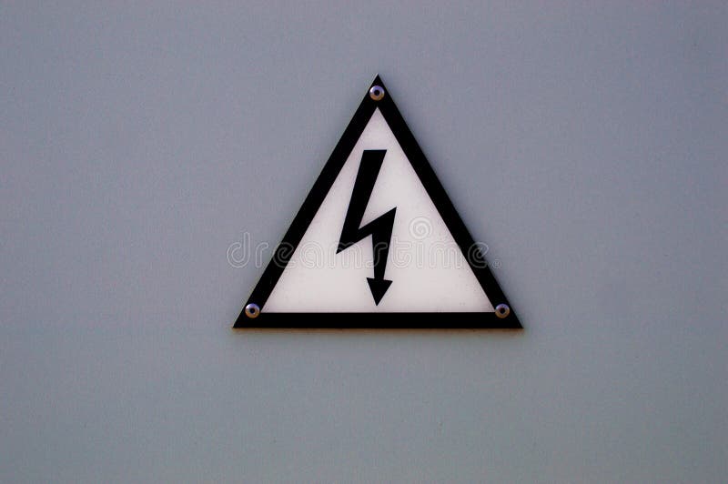 Closeup of aware sign, Be aware from eletricity. Closeup of aware sign, Be aware from eletricity