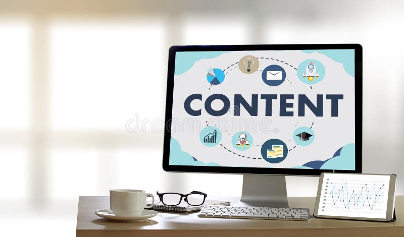 Informazioni CONTENTE Vi della pubblicazione di media di blogging di dati di vendita fotografia stock libera da diritti Informazioni CONTENTE Vi della pubblicazione di media di blogging di dati di vendita fotografia stock libera da diritti