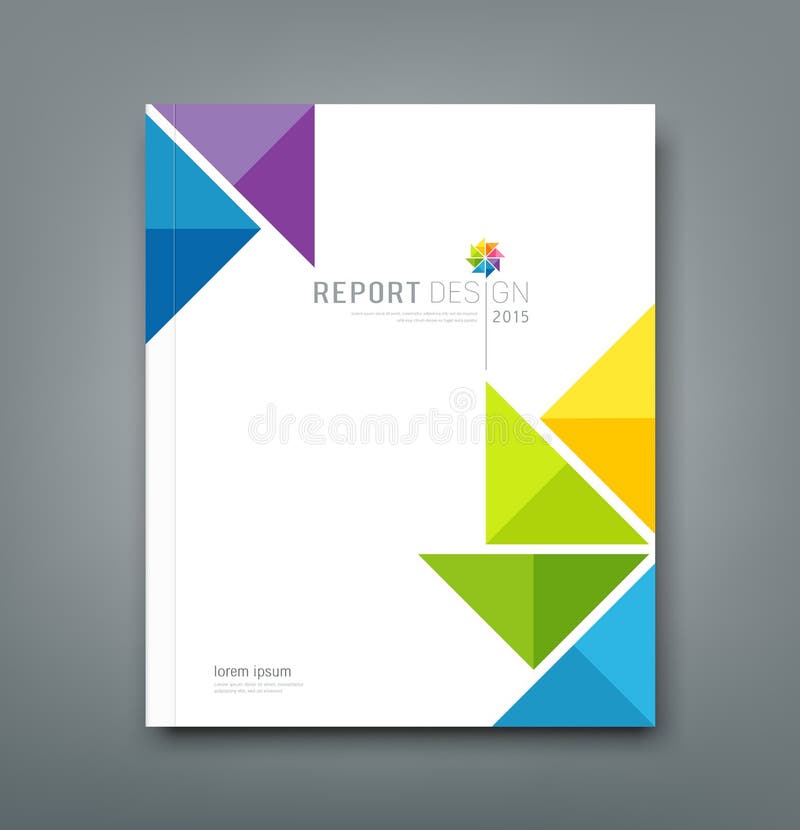 Informe anual da tampa, papel colorido do origâmi do moinho de vento ilustração do vetor Informe anual da tampa, papel colorido do origâmi do moinho de vento ilustração do vetor