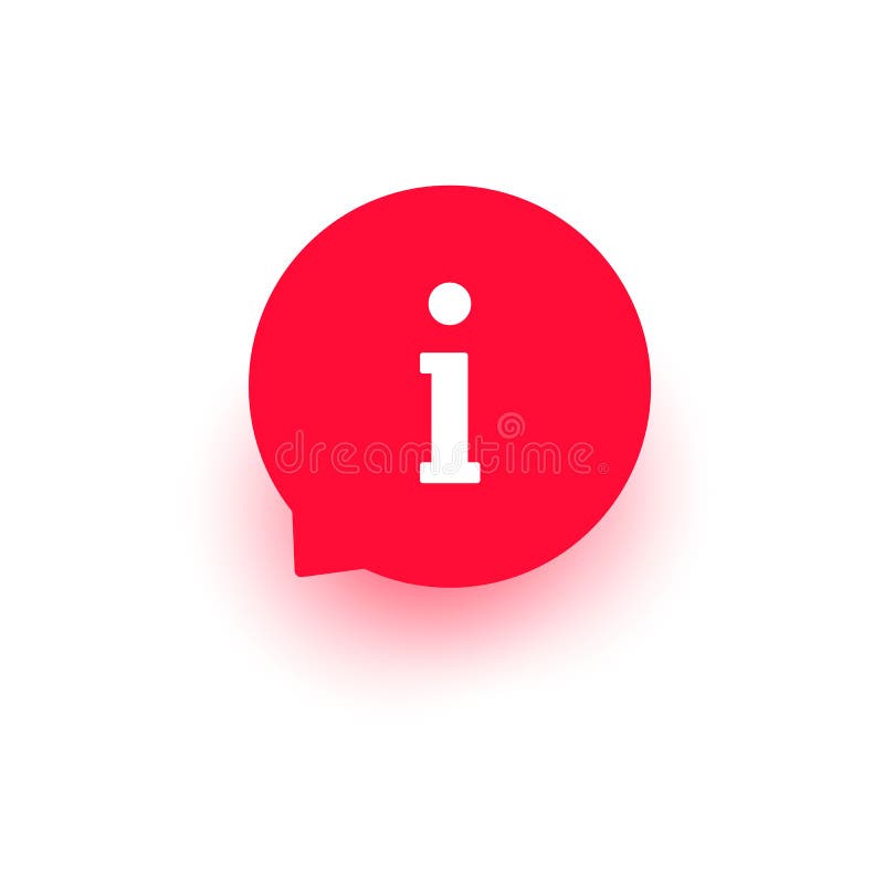Informera symbolen, tecknet för information om vektorn, symbolet, den röda knappen för informationshjälp, bubblan för designen fö