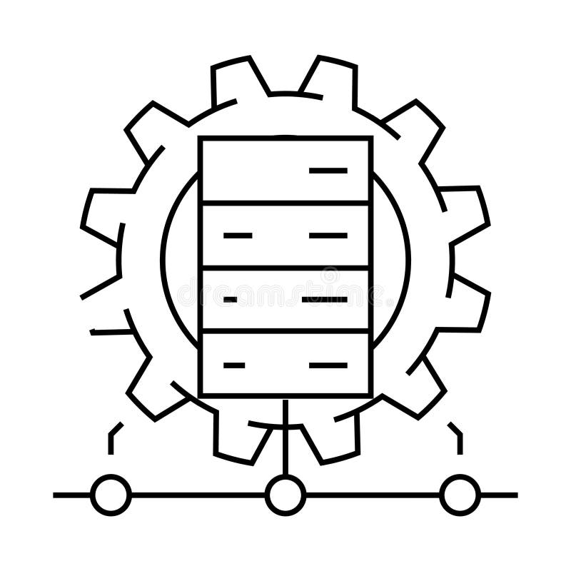 It infrastructure management business process line icon vector illustration stock illustration