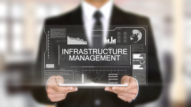 Infrastructure Management, Hologram Futuristic Interface, Augmented Virtual