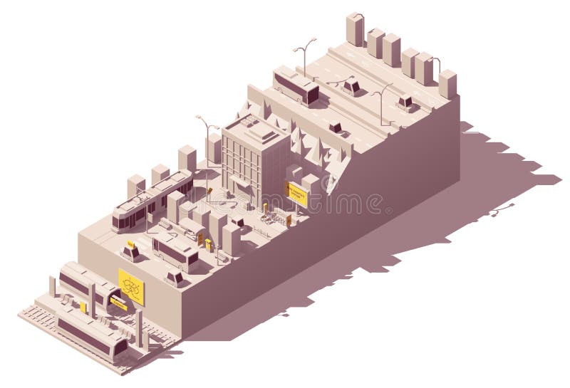 Infrastrutture di trasporto pubbliche urbane di vettore royalty illustrazione gratis Infrastrutture di trasporto pubbliche urbane di vettore royalty illustrazione gratis