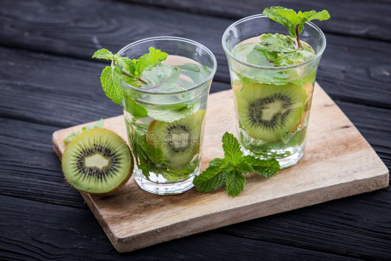 Kiwi And Mint Infused Water Stock Image Image of flavored, vitamin