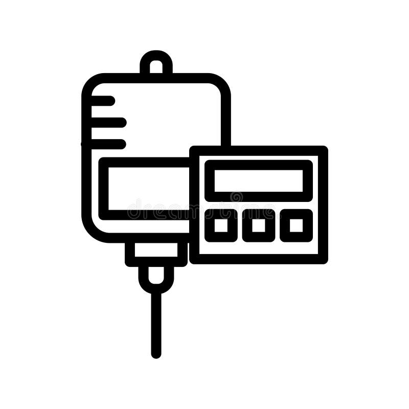 Infusion Pump Line Icon. Simple Design Editable. Design Illustration