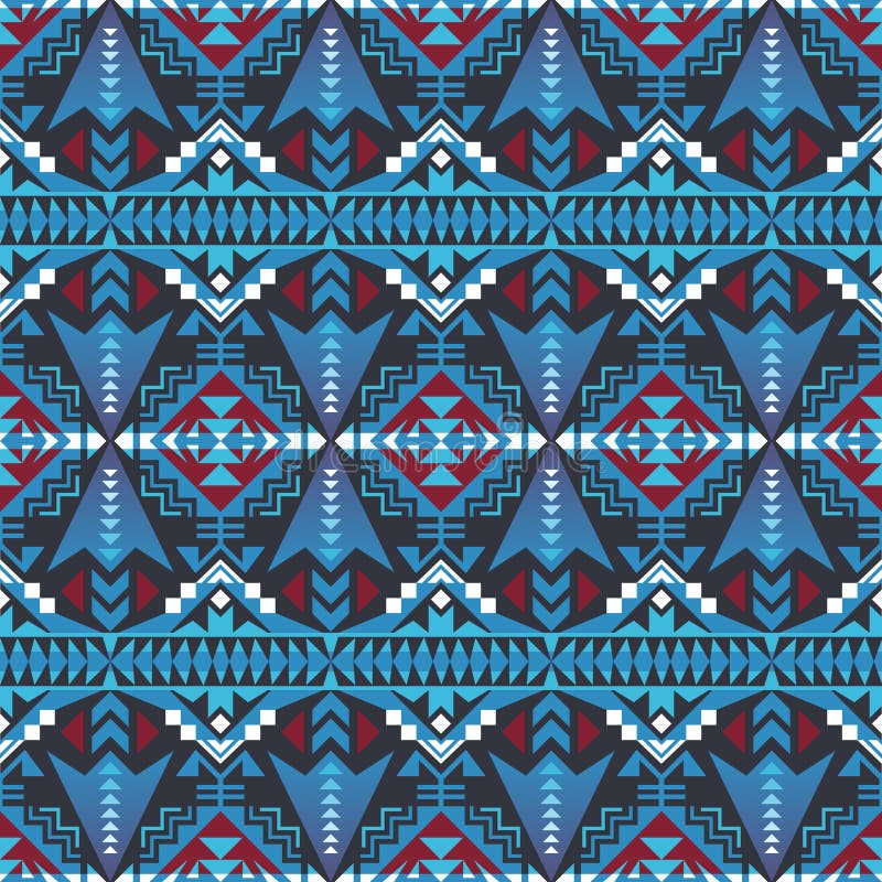 Infödd sydvästamerikan, indiskt som är aztec, sömlös modell för Navajo planlägg geometriskt vektor illustrationer Infödd sydvästamerikan, indiskt som är aztec, sömlös modell för Navajo planlägg geometriskt vektor illustrationer