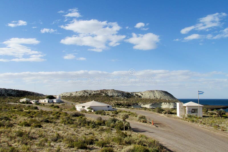 Ingang aan Punta Loma National Park, Argentinië royalty-vrije stock foto Ingang aan Punta Loma National Park, Argentinië royalty-vrije stock foto