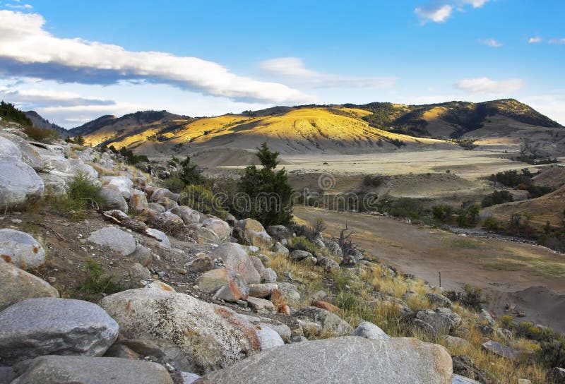 Ingang in nationaal park Yellowstone stock foto Ingang in nationaal park Yellowstone stock foto