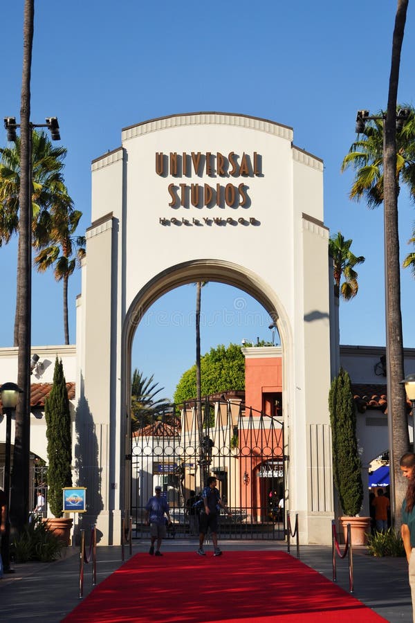 Ingang van Universele Studio's Hollywood royalty-vrije stock afbeelding Ingang van Universele Studio's Hollywood royalty-vrije stock afbeelding