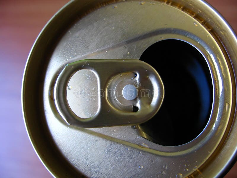 Beer on opened can. Beer on opened can