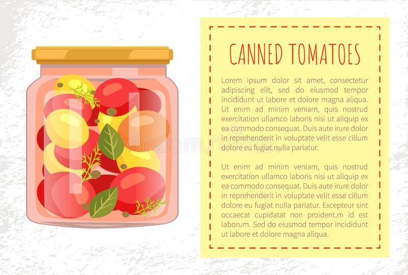 Ingeblikte de Affiche Vectorillustratie van de Tomatenkruik stock illustratie Ingeblikte de Affiche Vectorillustratie van de Tomatenkruik stock illustratie